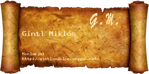 Gintl Miklós névjegykártya