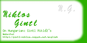 miklos gintl business card